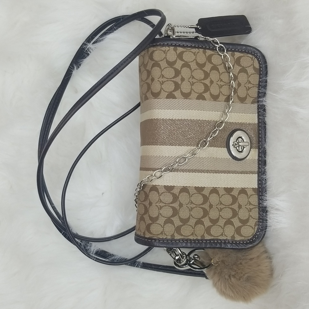 COACH LEGACY STRIPE PENNY FLAP BAG
